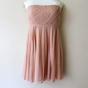 Anthro Pink/Peach Strapless Dress Size 6 -